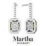 Martha Stewart 2 1/2 Carat Emerald Cut Fancy Yellow Lab Grown Diamond Drop Earrings In Sterling Silver Image-2