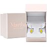 Martha Stewart 2 1/2 Carat Oval Shape Fancy Yellow Lab Grown Diamond Drop Earrings In Sterling Silver Image-3