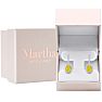 Martha Stewart 2 1/2 Carat Pear Shape Fancy Yellow Lab Grown Diamond Drop Earrings In Sterling Silver Image-3