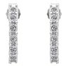 Estate Jewelry 1/8 Carat Natural Diamond J Hoop Earrings In Sterling Silver G-H, I2-I3 Image-2