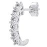 Estate Jewelry 1/8 Carat Natural Diamond J Hoop Earrings In Sterling Silver G-H, I2-I3 Image-3