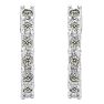 Estate Jewelry 1/8 Carat Natural Diamond J Hoop Earrings In Sterling Silver J-K, I2-I3 Image-2