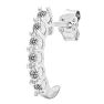 Estate Jewelry 1/8 Carat Natural Diamond J Hoop Earrings In Sterling Silver J-K, I2-I3 Image-3