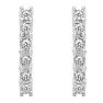 Estate Jewelry 1/4 Carat Natural Diamond J Hoop Earrings In Sterling Silver G-H, I2-I3 Image-2