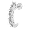 Estate Jewelry 1/4 Carat Natural Diamond J Hoop Earrings In Sterling Silver G-H, I2-I3 Image-3