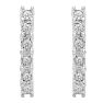 Estate Jewelry 1/4 Carat Natural Diamond J Hoop Earrings In Sterling Silver J-K, I2-I3 Image-2