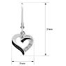 Estate Jewelry Black and White Diamond Heart Earrings In Sterling Silver With Leverbacks Image-4