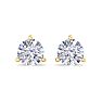Estate Jewelry 1 1/2 Carat Lab Grown Diamond Earrings In 14 Karat Yellow Gold, Martini Setting Image-2