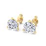 Estate Jewelry 1 1/2 Carat Lab Grown Diamond Earrings In 14 Karat Yellow Gold, Martini Setting Image-3