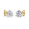 Estate Jewelry 1 1/2 Carat Lab Grown Diamond Earrings In 14 Karat Yellow Gold, Martini Setting Image-4