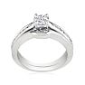 Estate Jewelry 3/4 Carat Created Diamond Bridal Set, Sterling Silver Size 7 Image-3