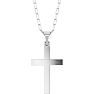 Sterling Silver Cross With Paperclip Chain Necklace, 27x13mm Image-1