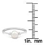 Round Freshwater Cultured Pearl and Diamond Accent Ring In 14 Karat White Gold, Great For Ring Finger Or Pinky! Image-6