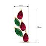 2 1/4 Carat Emerald and Ruby Earring Climbers In 14 Karat Yellow Gold Image-5