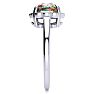 2 Carat Cushion Shape Mystic Topaz Ring With Diamonds in 10 Karat White Gold Image-4