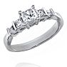 Estate Jewelry 1 Carat Princess Created Diamond Engagement Ring in Sterling Silver, Size 7 Image-2