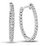 Estate Jewelry 3ct Endless Created Diamond Hoop Earrings In Sterling Silver, 1 Inch Image-1
