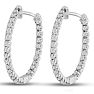 Estate Jewelry 3ct Endless Created Diamond Hoop Earrings In Sterling Silver, 1 Inch Image-2