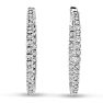 Estate Jewelry 3ct Endless Created Diamond Hoop Earrings In Sterling Silver, 1 Inch Image-3