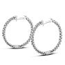Estate Jewelry 3ct Endless Created Diamond Hoop Earrings In Sterling Silver, 1 Inch Image-5
