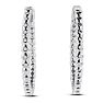 Estate Jewelry 3ct Endless Created Diamond Hoop Earrings In Sterling Silver, 1 Inch Image-8