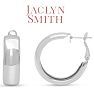 Jaclyn Smith Thick Silver Hoop Earrings, 1 Inch Image-4