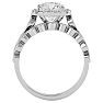 Moissanite Engagement Ring; 2 1/2 Carat Cushion Cut Moissanite Bridal Set In 14 Karat White Gold Image-3