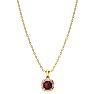 Garnet Necklace: Garnet Jewelry: 2 1/2ct Cushion Cut Garnet and Diamond Necklace In 10K Yellow Gold Image-3