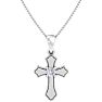 1/14ct Diamond Cross Pendant in 10k White Gold Image-1