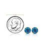 1 1/2 Carat Blue Diamond Stud Earrings, 14 Karat Yellow Gold Image-4