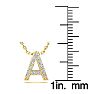 Letter A Diamond Initial Necklace In 14K Yellow Gold With 13 Diamonds Image-4
