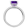 1 1/2 Carat Amethyst and Diamond Ring In 14 Karat White Gold Image-3