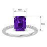 1 1/2 Carat Amethyst and Diamond Ring In 14 Karat White Gold Image-5