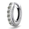 Estate Jewelry 1/8 Carat Diamond Single Mens Hoop Earring In 14 Karat White Gold Image-1