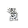 1/2ct Princess Cut Single Diamond Stud Earring in 14k White Gold Image-1