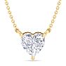 1 Carat Heart Shape Lab Grown Diamond Solitaire Necklace In 14 Karat Yellow Gold Image-1