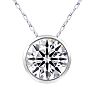 1 Carat Round Shape Lab Grown Diamond Solitaire Necklace In 14K White Gold Image-1