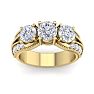 Estate Jewelry 3 Carat Lab Grown Diamond Ring in 14 Karat Yellow Gold, Size 5 Image-1
