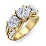 Estate Jewelry 3 Carat Lab Grown Diamond Ring in 14 Karat Yellow Gold, Size 5 Image-2