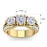 Estate Jewelry 3 Carat Lab Grown Diamond Ring in 14 Karat Yellow Gold, Size 5 Image-5