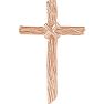 14K Rose Gold Woodgrain Cross Pendant Image-1