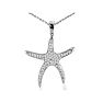 Estate Jewelry 1/3ct Large Starfish Diamond Pendant in 14 Karat White Gold Image-1