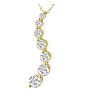Estate Jewelry 1 Carat 7 Diamond Journey Pendant 14 Karat Yellow Gold Image-2