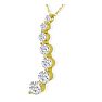 Estate Jewelry 1 Carat 7 Diamond Journey Pendant 14 Karat Yellow Gold Image-3