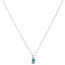 Estate Jewelry Oval Shape Blue Gemstone Necklace In Sterling Silver Image-2