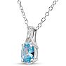 Estate Jewelry Oval Shape Blue Gemstone Necklace In Sterling Silver Image-3