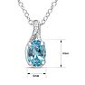 Estate Jewelry Oval Shape Blue Gemstone Necklace In Sterling Silver Image-5