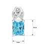 Estate Jewelry Emerald Shape Blue Gemstone Earrings In Sterling Silver Image-5