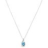 Estate Jewelry Oval Shape Blue Gemstone Necklace In Sterling Silver Image-2