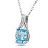 Estate Jewelry Oval Shape Blue Gemstone Necklace In Sterling Silver Image-3